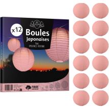 Skylantern - 12x Lanterne Papier 30 cm Rose Blush - Suspension Boule Papier 30 cm (12'') type Lanterne Japonaise pour Decoration Mariage - 12 pièces