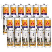 12x Mastic silicone Sika Seal 110 Menuiserie & Vitrage 300ml Sika Couleur: Anthracite