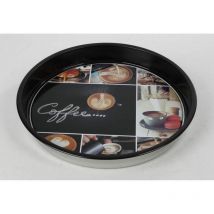 12x Tablett Coffee Metall rund 33cm Serviertablett Küche Haushalt Gastronomie