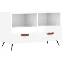 Jinlefu - tv Cabinet High Gloss White 80x36x50 cm Engineered Wood vidaXL