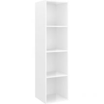 Wall-mounted TV Cabinet High Gloss White 37x37x142.5 cm Engineered Wood vidaXL