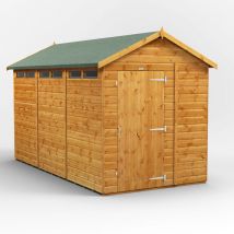 Power Sheds - 12x6 Power Apex Security Shed - Brown