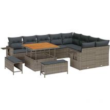 Vidaxl - Garden Sofa Set with Cushion 12 pcs Grey 100 x 100 x 71 cm