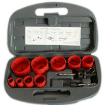 13er-Set Bi-Metall-Fräser und -Sägen für Metall und Holz – Bohrtiefe 40 mm – 19 mm bis 64 mm Durchmesser