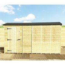 13 x 4 Reverse Windowless Pressure Treated Tongue And Groove Single Door Apex Shed (high Eaves 74)
