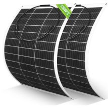 Eco-worthy - 260W 12V (2 pezzi 130W) Pannello solare flessibile monocristallino Solare fotovoltaico per camper Camper Van Barche e altre superfici