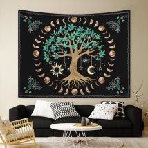 130x150cm Arbre de vie Tenture Murale Tapisserie pour la Nature Décorations Couvre-lit Courverture pour la Maison Salon Chambre Dortoir Décor