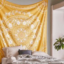 130x150cm Bohème Mandala Tenture Murale Tapisserie pour la Nature Décorations Couvre-lit Courverture pour la Maison Salon Chambre Dortoir Décor