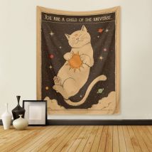 Linghhang - 130x150cm Chat noir Tenture Murale Tapisserie pour la Nature Décorations Couvre-lit Courverture pour la Maison Salon Chambre Dortoir Décor