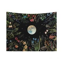Linghhang - 130x150cm Jardin au clair de lune Tenture Murale Tapisserie pour la Nature Décorations Couvre-lit Courverture pour la Maison Salon