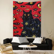 Linghhang - 130x150cm Rouge Tenture Murale Tapisserie pour la Nature Décorations Couvre-lit Courverture pour la Maison Salon Chambre Dortoir Décor