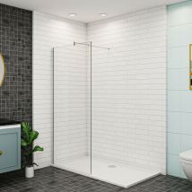Duschparadies-de - 70x200cm+70-120cm Stabilisator Walk-in Dusche Duschabtrennung 10mm Esg Nano Duschwand Glas Duschkabine