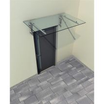 Glaszentrum Hagen - Auvent en verre transparent 130x90 cm - Transparent avec support. Support en acier