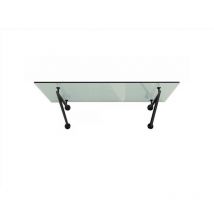 Glaszentrum Hagen - Pensilina in vetro trasparente 130x90 cm - Trasparente incl. Supporto nero