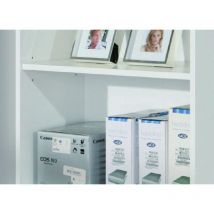 Bücherregal mit vier Regalen, weiße Farbe, 60 x 145 x 30 cm