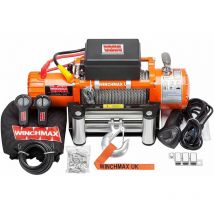 Winchmax - 13,500lb (6,123kg) Original Orange 24v Electric Winch. 26m x 9.5mm Steel Rope. Twin Wireless Remote Controls.