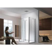Glaszentrum Hagen - 135x75x195cm - Cabine de douche Saturn - 8mm/6mm - sans receveur de douche - Transparent