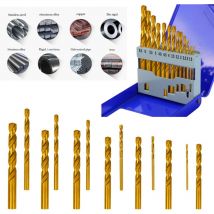 Dayplus - 13pcs hss foret hélicoïdal set métal titane 1/16'-1/4' queue hexagonale bits outil