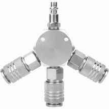 1/4 '' f-npt 3-Way Air Hose Manifold Quick Coupler, Pneumatic Fitting Quick Coupler Splitter