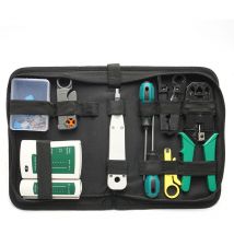 Decdeal - 14 pièces réseau Ethernet matériel sac outil réseau lan câble pince à sertir Kit d'outils