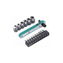 1/4 'tournevis coudés à cliquet à cliquet de avec embout de tournevis à tête hexagonale à angle droit et embases