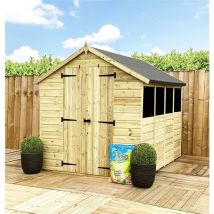 14 x 8 Tongue & Groove Apex Shed + Double Doors + 4 Windows