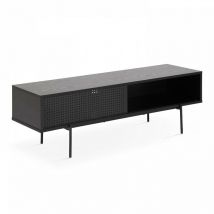 Oviala - TV-Schrank aus Furnierholz im zeitgenössischen Stil 140 cm Schwarz