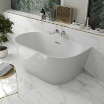 Affine - 1400x750mm Back To Wall Double Ended Freestanding Bath Bathroom Bathtub Acrylic