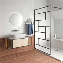 120x200cm esg walk in +90cm für 6-10mm Glas schwarz Stabilisierungsstange