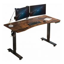 Bluenara - 140x76cm Bureau Assis Debout Électrique-Bureau Ergonomique Courbé Standing Desk Réglable, 69-115cm Avec 4 Claviers à Mémoire