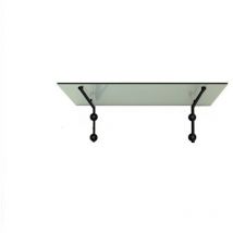 Glaszentrum Hagen - Pensilina in vetro trasparente 140x90 cm - Trasparente incl. Supporto nero