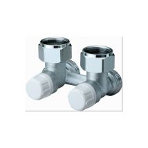 1422 Valvola Mono-Bitubo Manuale a Squadra Cromata Ø24X19 Per Radiatore - 1422 - FAR