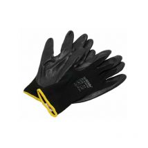 Ulith - 144 Paar Arbeitshandschuhe Nitril schwarz Cat2 Nylon Strickbund EN388 Gr.9