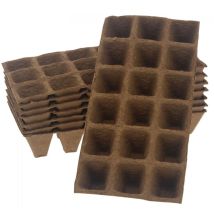 Plaques De 18 Pots Carrés Biodégradables 5 Cm (lot De 8)