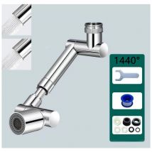 Readcly - 1440° Swivel Bathroom Tap Extender, Large Angle Swivel Robotic Arm Spout Tap Adapter, Two Modes, Swivel Multifunction Extension Tap Splash