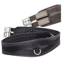 140, Noir: Sangle en néoprène alvéolaire avec élastiques et anneau central