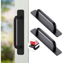 147mm (Black),2 Pieces Self-Adhesive Furniture Handle, Aluminum Self-Adhesive Handles, Sliding Door Handles, Drawer Handles for Kitchen Cabinet