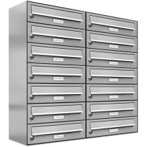 14er Edelstahl Briefkasten Anlage 14 Fach Wandbriefkasten Postkasten