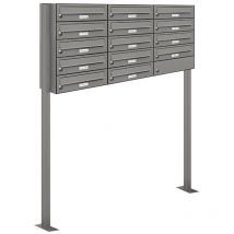 14er Premium Standbriefkasten Aluminiumgrau ral 9007 freistehend Postkasten 3x5