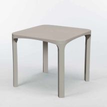 14er Set Grand Soleil Olè Quadratische Stehtische Aus Polyrattan 80x80 Cm - Beige