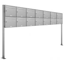 Al Briefkastensysteme - 14er Standbriefkasten Anlage V2a Edelstahl Post Stehend