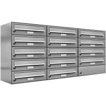 14er V2A Edelstahl Wandbriefkasten Anlage 14 Fach Briefkasten Postkasten