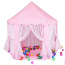 Skecten - Tente Pliable Portative de Jeu pour Enfants Princesse Pop Up Chateau Filles Jouet Tente (Rose) Pour Maison Plage, etc