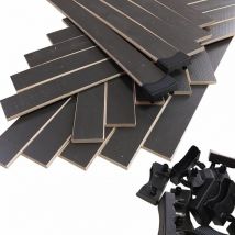 Aob Diffusion - 15 lattes grises + embouts - 680x48x8 mm - pour sommier / bz / clic clac