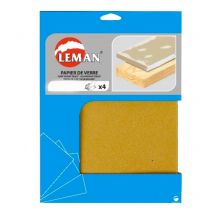 Lot de 4 feuilles de papier de verre 40 grammes 230 x 280 mm