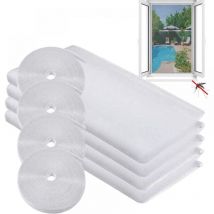 1,3 m × 1,5 m, moustiquaire pour fenêtre, moustiquaire anti-moustique, moustiquaire pour moustiquaire de fenêtre 4 rouleaux de moustiquaire