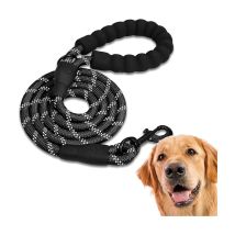 Serbia - 1.5 m, Noir) Laisse Chien, Laisse de Dressage pour Chien, Rembourrée, Poignée Souple, Corde pour Chiots et Petits, Moyens et Grands Chiens,