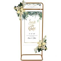 1,5 m - Support carré en métal pour arche de mariage - Arche de ballons - Fond autoportant pour fiançailles, mariage, anniversaire, décoration de fête