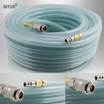 Bituxx - 15 Meter pvc Druckluftschlauch mit 1/4 Schnellkupplung Kompressor Kompressoren Schlauch Leitung 15m