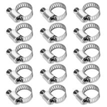 Tlily - 15 Pcs Edelstahl 8mm bis 12mm Schlauch Rohr Klemmen Clips Verschluss